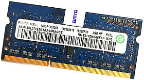 Оперативна пам'ять для ноутбука Ramaxel SODIMM DDR3L 4Gb 1600MHz 12800s CL11 (RMT3170KE68F9F-1600) Б/У