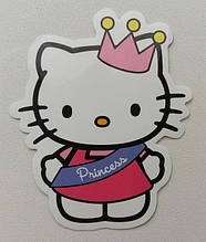 Стикер етикетка-наклейка самоклейка Kitty Princess (7,5 см х 6,5см)