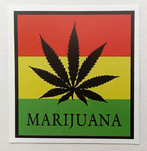 Стикер етикетка-наклейка самоклейка XXX +18 Marijuana (6 см х 6 см)