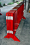 Огорожі дорожні металеві бар'єрного типу 2,5 м тр 32мм порошкове покриття червоний, фото 9