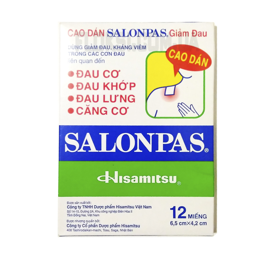 Пластир Зігрівальний знеболювальний 12 штучок (6,5*4,2 см) Salonpas