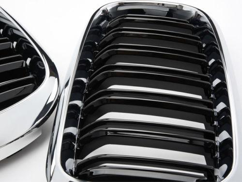 Решетка радиатора ноздри BMW X6 F16 стиль X6M (хром рамка) - фото 3 - id-p424822745