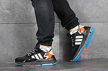 Чоловічі кросівки Adidas Nite Jogger Boost,чорні з сірим, фото 2