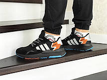 Чоловічі кросівки Adidas Nite Jogger Boost,чорні з сірим, фото 2
