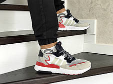 Чоловічі кросівки Adidas Nite Jogger Boost,білий з бежевим, фото 3