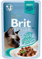 Влажный корм Brit Premium Cat филе говядины в соусе 85 г
