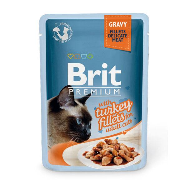 Вологий корм Brit Premium Cat філе індички в соусі 85 г