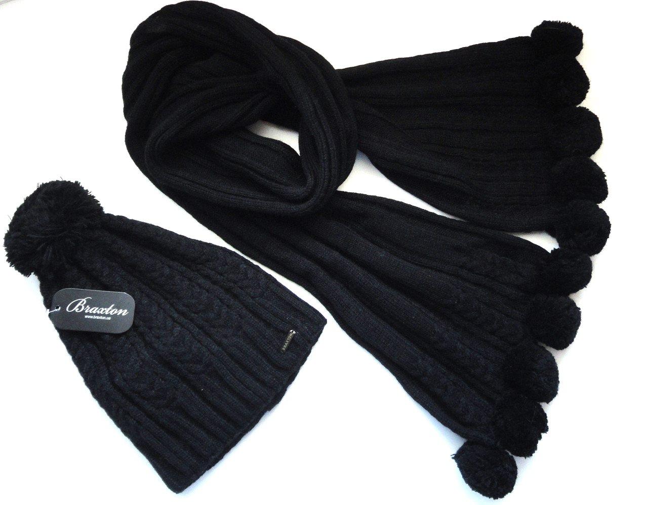 Комплект шапка і шарф жіночий Брекстон чорний