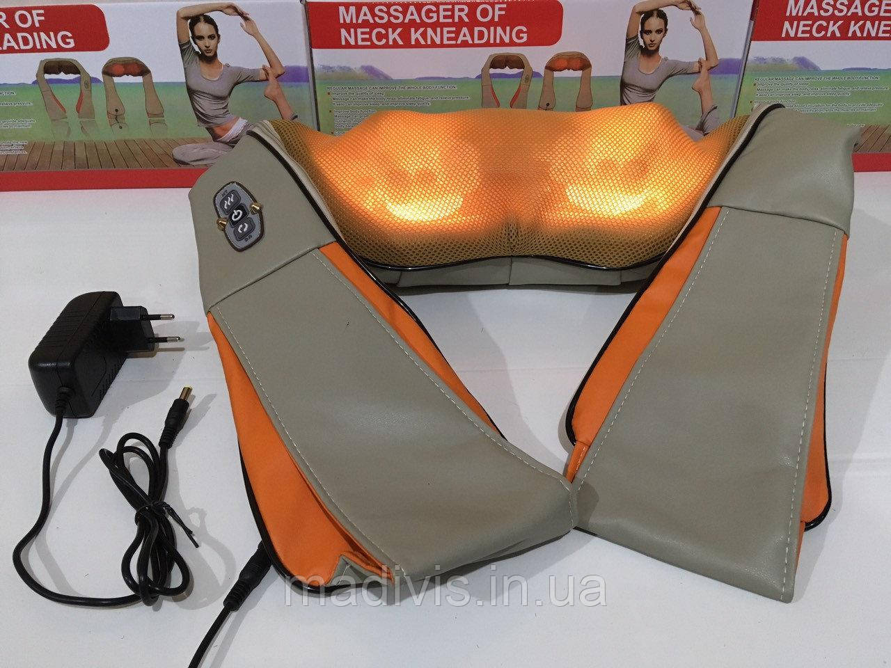 Роликовий масажер Massager of neck kneading, для шиї та плечей, 12 V, 24 W, фото 1