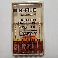 K-File 21 мм, пак.6шт, No025, Dentsply Maillefer