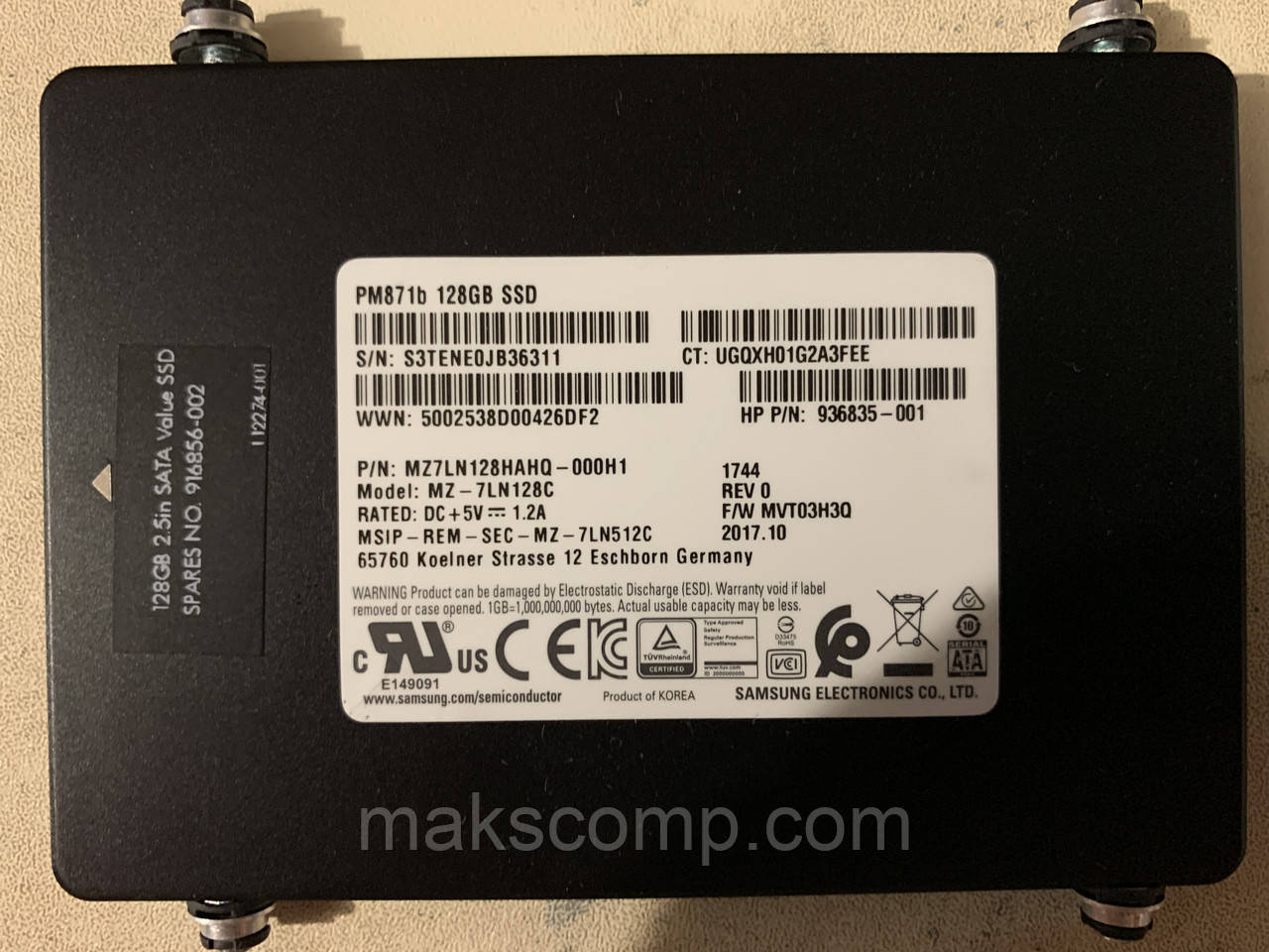 SSD Samsung PM871b 128GB 2.5" SATAIII 3D-V-NAND (MZ7LN128HAHQ)