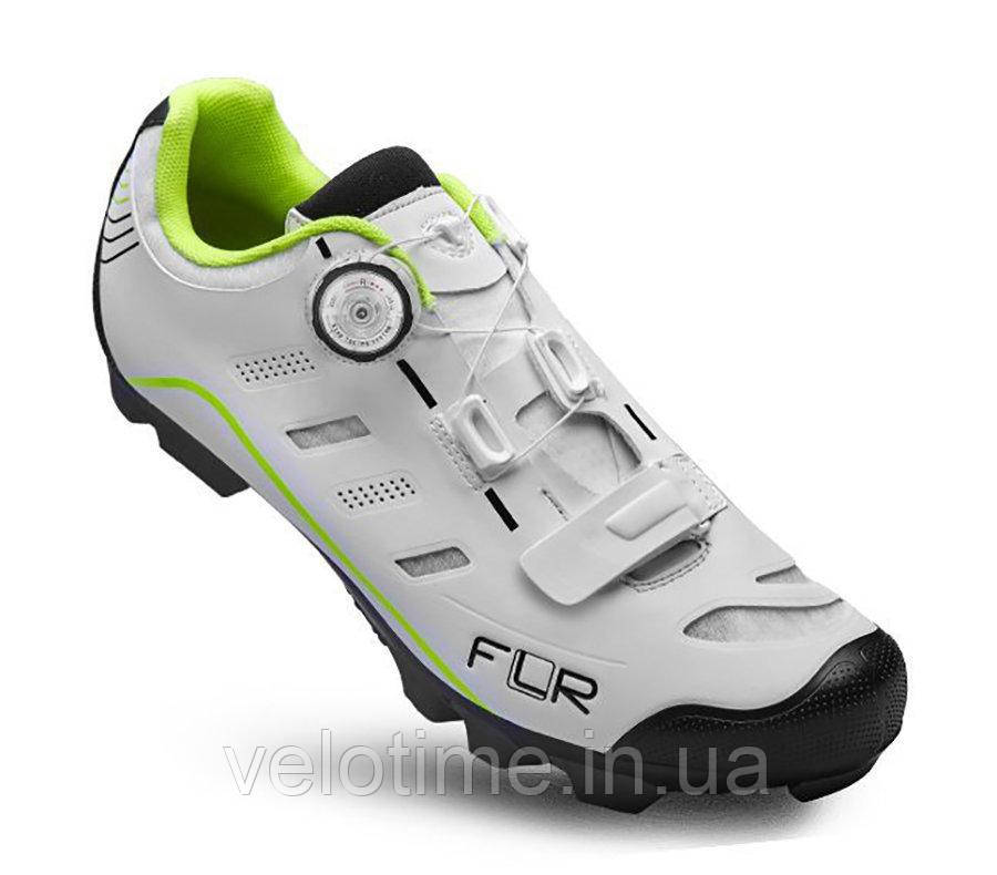 Велосипедні туфлі МТБ FLR F-75 + шкарпетки (39р., Білий-жовтий)