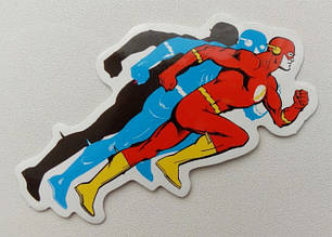Стикер етикетка-наклейка самоклейка Супермен (8,5 см х 4,5см)