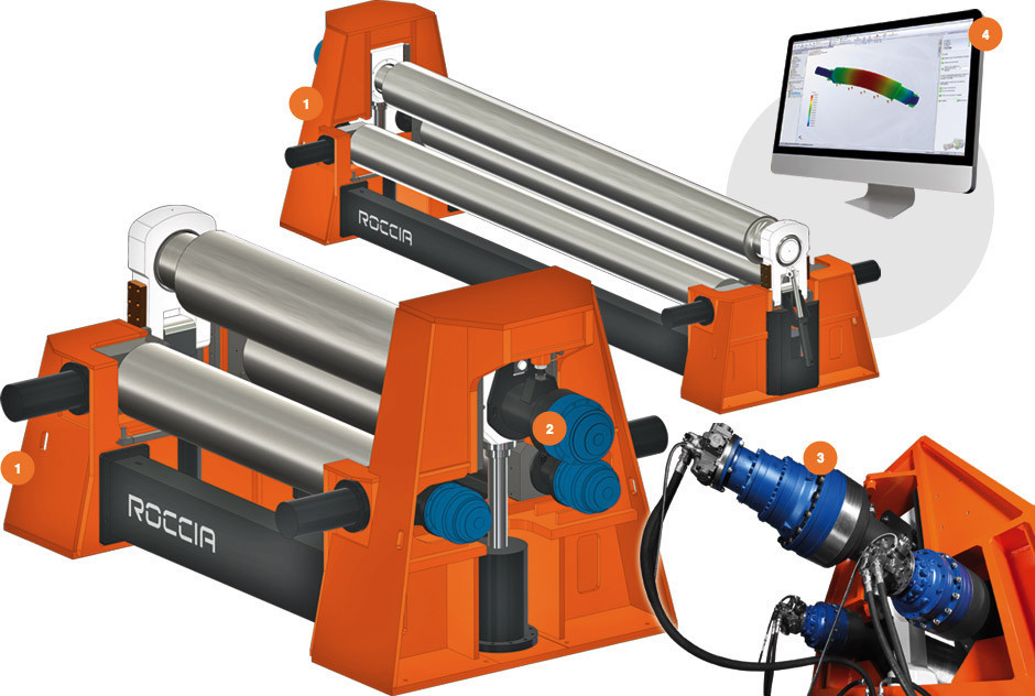 Гибочний верстат HR3WS 3035 3-валковий c змінною геометрією валів, фото 1