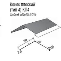 Конёк плоский тип 4 RAL 3005 мат Италия 0.47 мм ТермаСтил