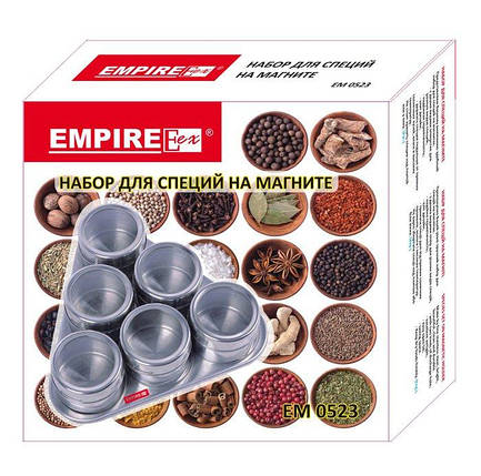 Набір баночок для спецій на магніті 7 предметів EMPIRE EM 0523, фото 3