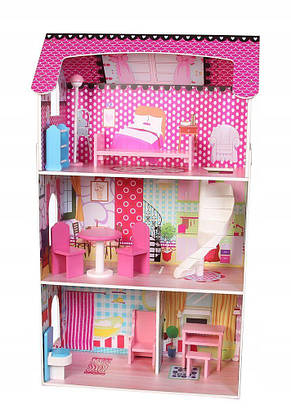 Дерев'яний ляльковий будиночок для Барбі EcoToys, фото 4