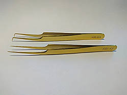 Пінцет комплект для об'ємного нарощування, у колбі, золото