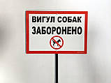Табличка на ніжці "Вигул собак заборонено" 210*300мм, одностороння, фото 2