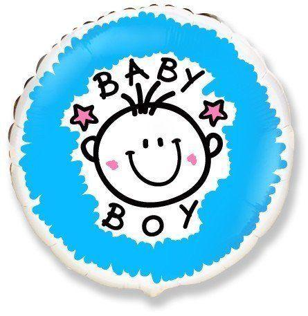 Фольгована кулька коло "Baby boy" 18" Flexmetal