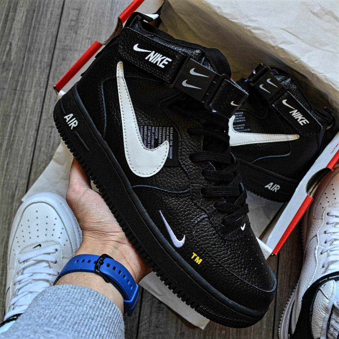 Чоловічі кросівки Nike Air Force 1 High TM Black. Живе фото (топ ААА+), фото 1