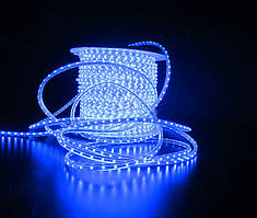 Вуличний плоский світлодіодний шнур Lumion Led Duralight 6*15 мм 60 LED/м.п. зовнішній колір синій