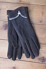 Жіночі стрейчеві рукавички чорні 8-1805-5, фото 3