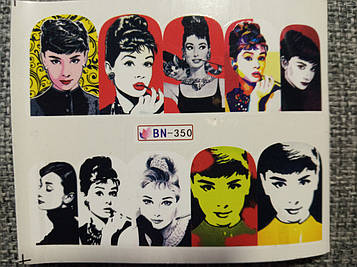 Слайдер-дизайн для нігтів (водні наклейки на нігті) BN-350