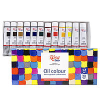 Набір олійних фарб ROSA Studio 12 кольорів 20 мл туби в картоні (131007)