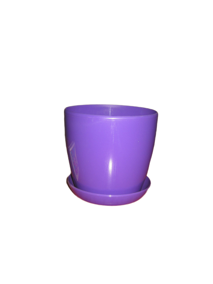Квітковий Вазон "Матильда" з підставкою V=0,8 л (d=11см h=10,5 см) фіолетовий "Омела"