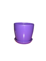 Вазон цветочный "Матильда" с подставкой V=0,8л (d=11см h=10,5см) фиолетовый "Омела"