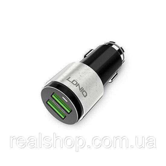 Автомобільний зарядний пристрій LDNIO DL-C403 (2 USB 4.2 A) + micro-USB
