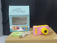 Детский фотоаппарат цифровая розово желтая digital camera Amazing