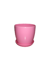 Вазон цветочный "Матильда" с подставкой V=1,4л (d=14см h=12,5см) розовый "Омела"