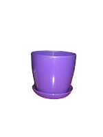 Вазон цветочный "Матильда" с подставкой V=1,4л (d=14см h=12,5см) фиолетовый "Омела"