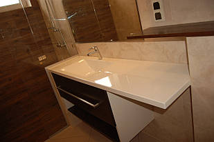 Стільниця у ванну з штучного каменю з умивальником (виготовлення на замовлення за вашими розмірами) 002