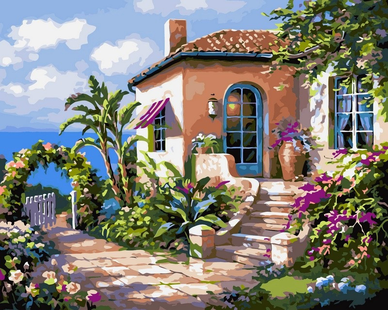 Картина за номерами 40х50 см. Babylon Сонячний полудень біля моря Художник Сунг Кім (VP216), фото 1