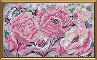 Схема для вишивки бісером "Розові піони"