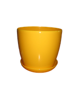 Вазон квітковий "Матильда" з підставкою V=2,2 л (d=16 см h = 14.5 см) темно-жовтий "Омела"