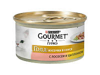 Gourmet Gold (Гурмет Голд) кусочки в подливке с лососем и цыпленком 85гр