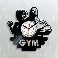 Gym Часы в спортзал Настенные цитаты Тренажерный зал Виниловые часы Часы с гантелями Спорт часы Фитнес 30 см
