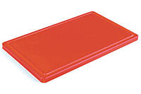 Доска кухонная FoREST Resto Line красная с желобом 50х40 см h2 см пластик, Разделочная доска для кухни пластик