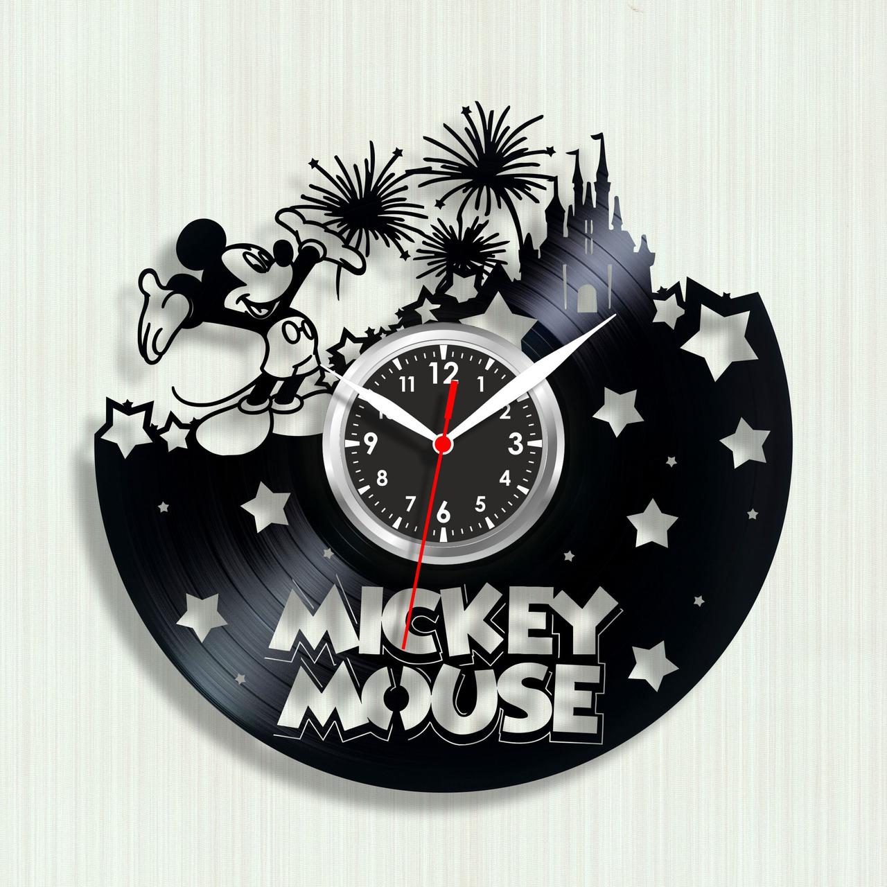 Годинник для дітей Мікі Маус годинник Годинник вініловий Годинник у дитячу кімнату Mickey Mouse Декор дитячої Дісней годинник