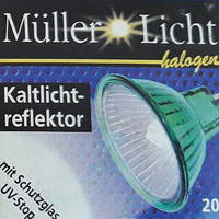 Лампа галогенна з відбивачем 12v 20w MULLER 36° MR16 GU5.3 зелена