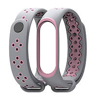 Ремешок Gasta Sport for Xiaomi Mi Band 3 and Mi Band 4 color Grey/Pink