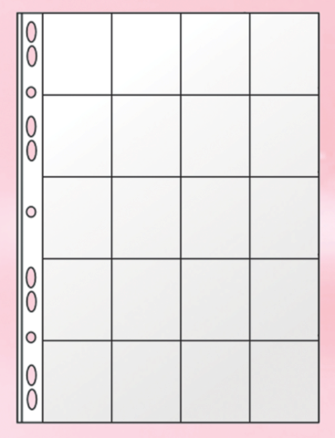 Файл для 20 монет А4 (11отв., PVC) 06-1510-0