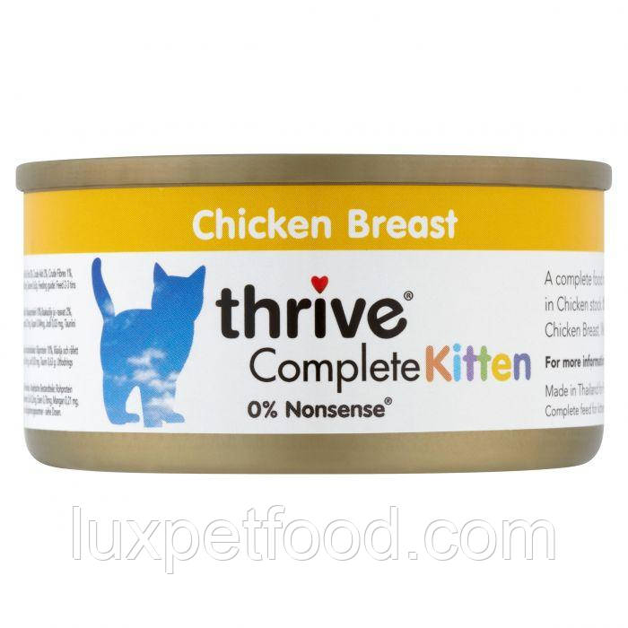 Thrive Complete Kitten Chicken - Трайв Повнораціонний Консервований Вологий Корм для Кошенят Куряче Філе 75г