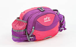 Сумка поясна з ремінцем на плече WAIST BAG COLOR LIFE 5335 малиновий-рожевий
