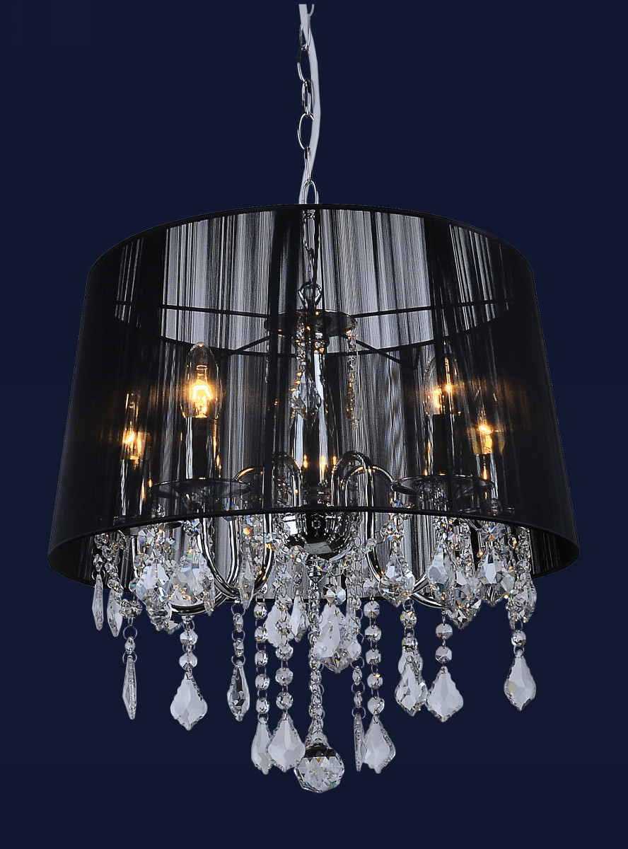 Люстра підвісна абажур 7205005WH-5WH BLACK, фото 1