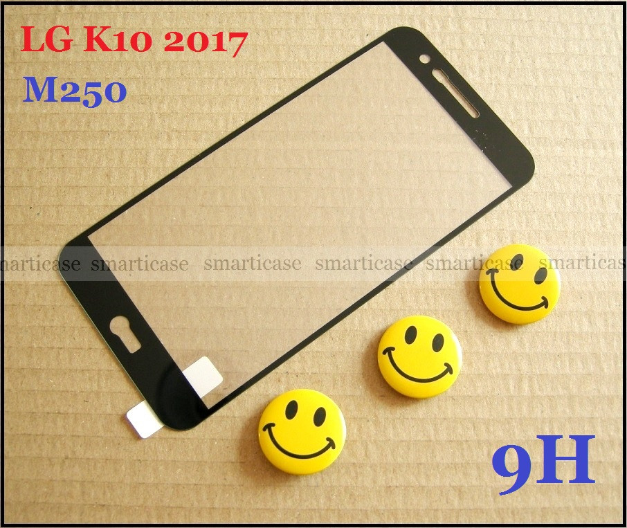 Водостійке загартоване захисне скло для Lg K10 2017 M250 чорні рамки 0,3 мм 9H